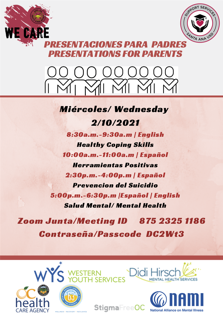 We Care Presentations for Parents Flyer 